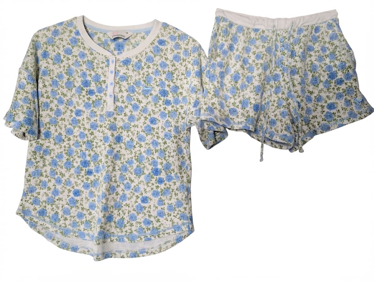 Peter Alexander Women's Floral Waffle Knit Pajama Set Blue XS — photo 1 of 8