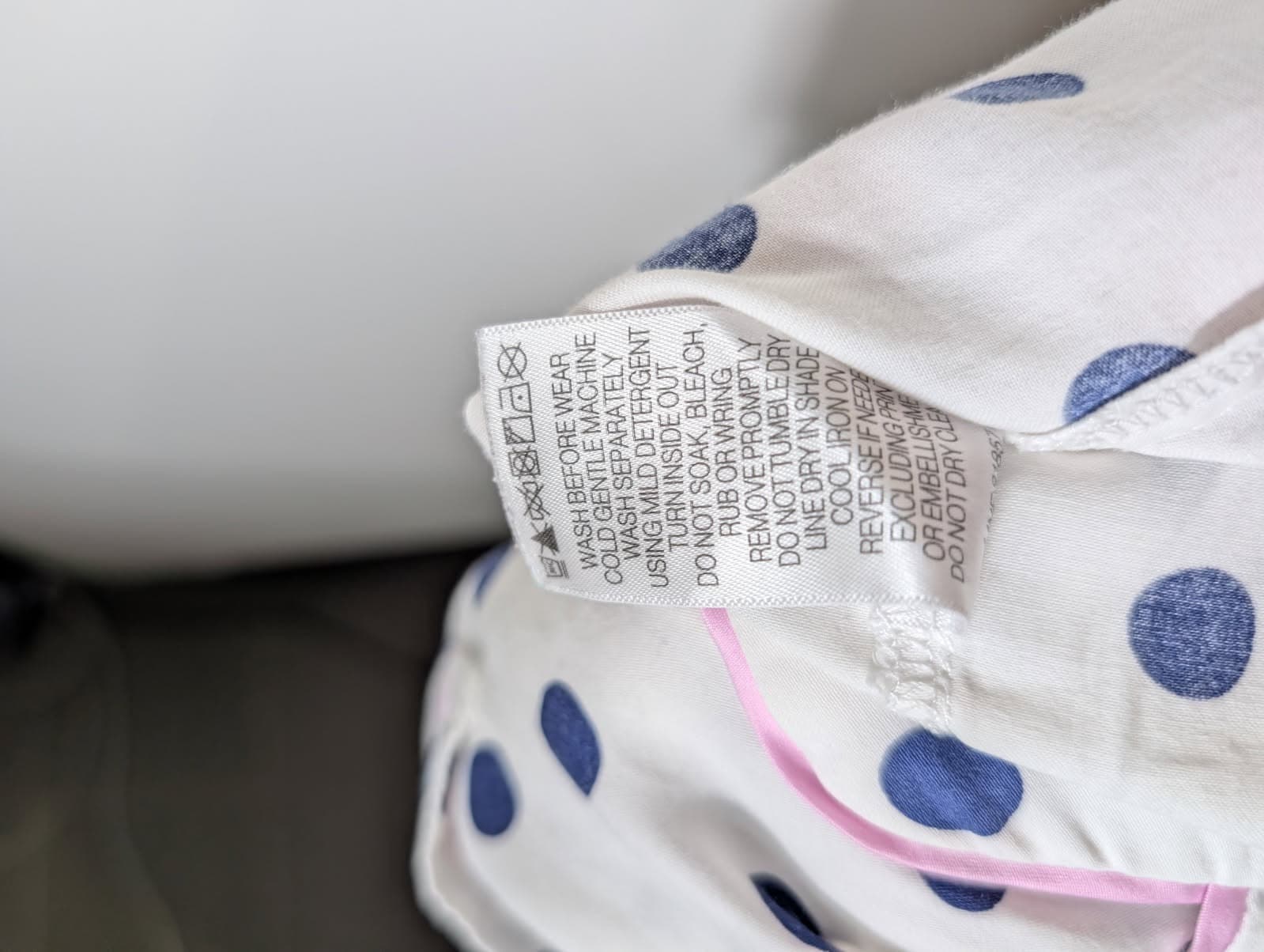 Peter Alexander Women's Polka Dot Pajama Set White & Navy Size M — photo 6 of 10