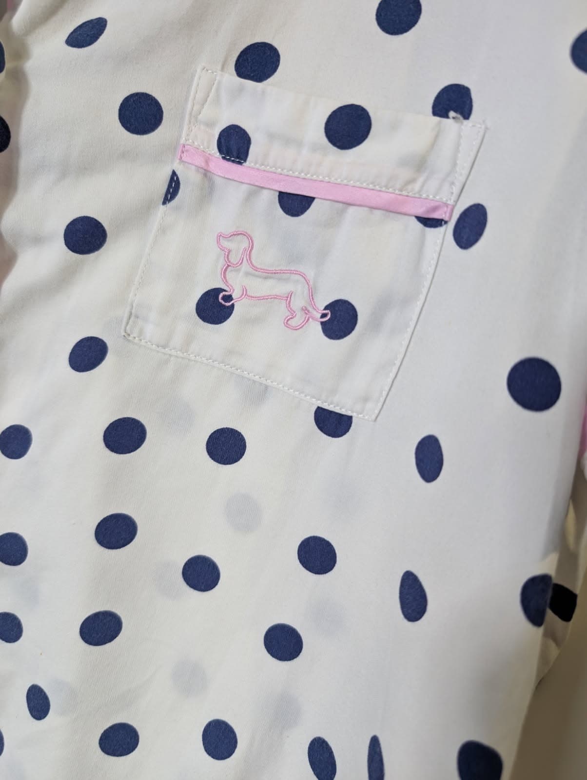 Peter Alexander Women's Polka Dot Pajama Set White & Navy Size M — photo 5 of 10