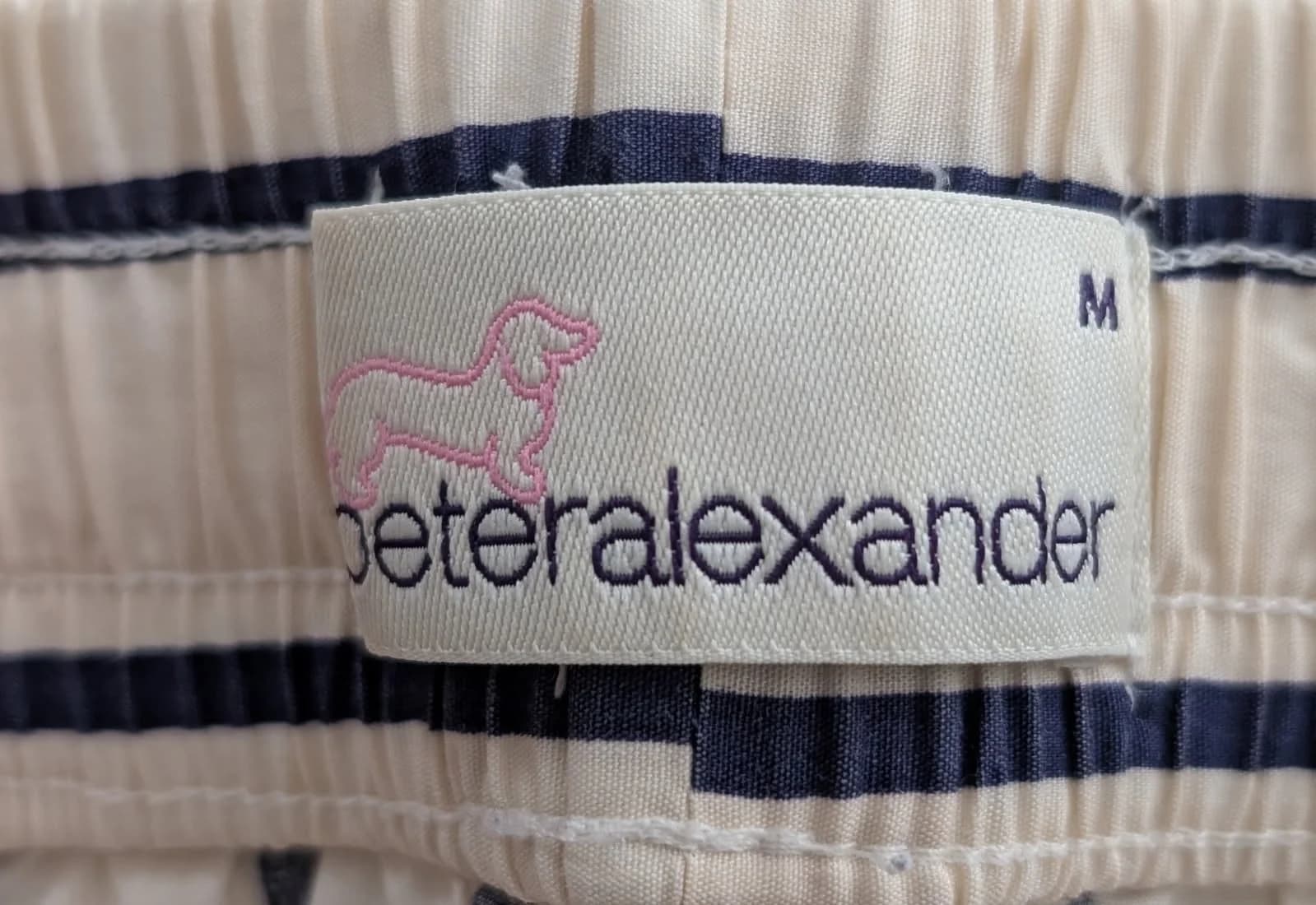 Peter Alexander Women's Striped Pajama Pants Cream Navy Cotton Size M — photo 4 of 7