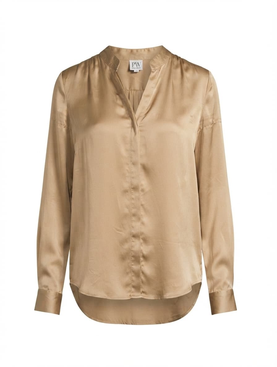 Peter Werth Silk Button-Down Blouse Gold Size 10 — photo 1 of 5