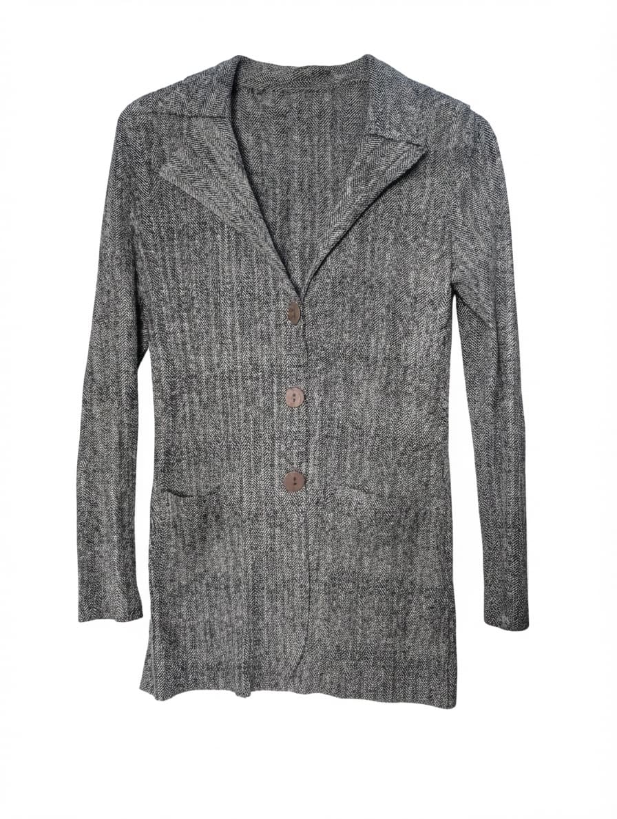 Pleats Please Issey Miyake Herringbone Cardigan Grey — photo 1 of 4