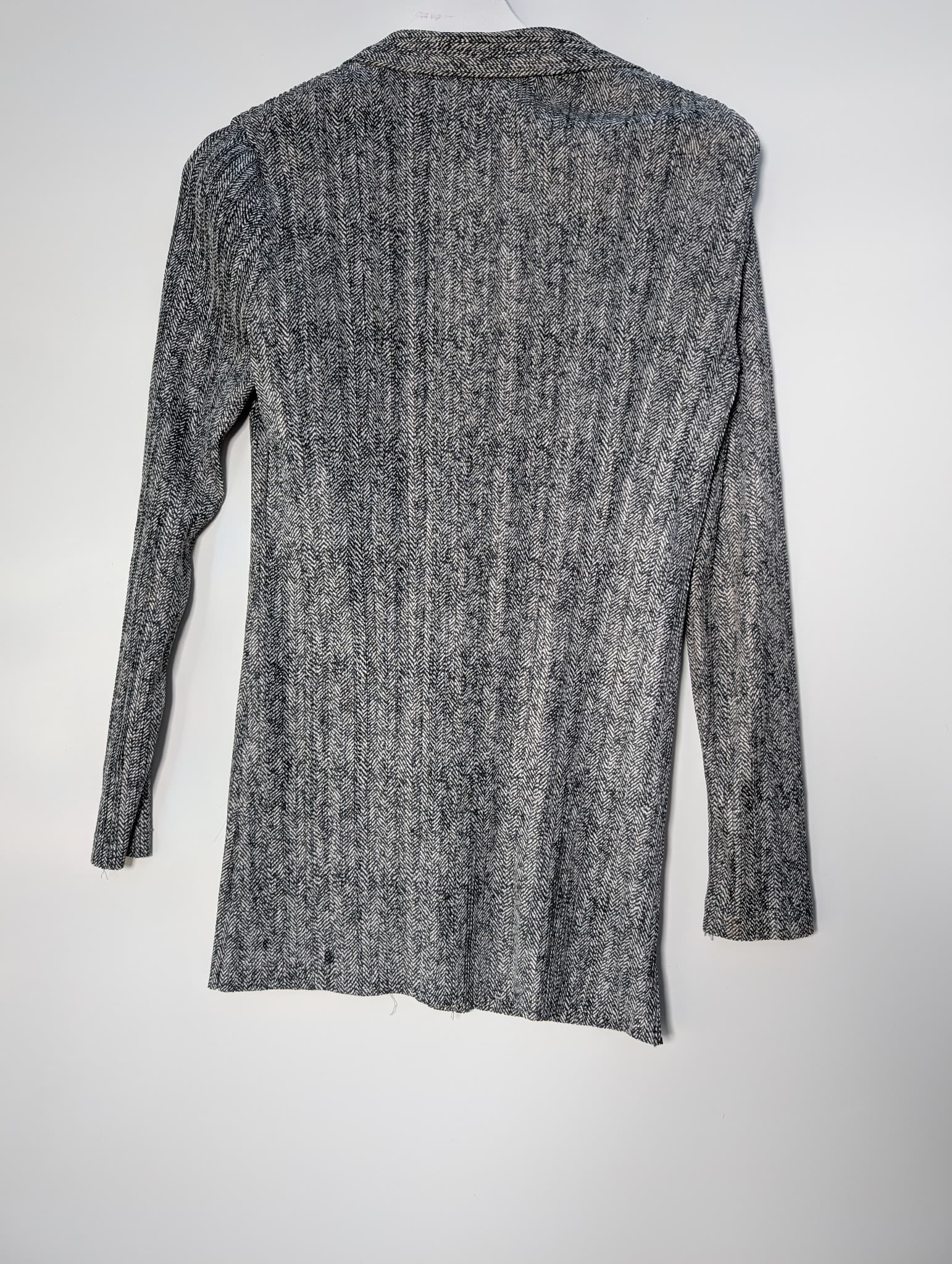 Pleats Please Issey Miyake Herringbone Cardigan Grey — photo 4 of 4