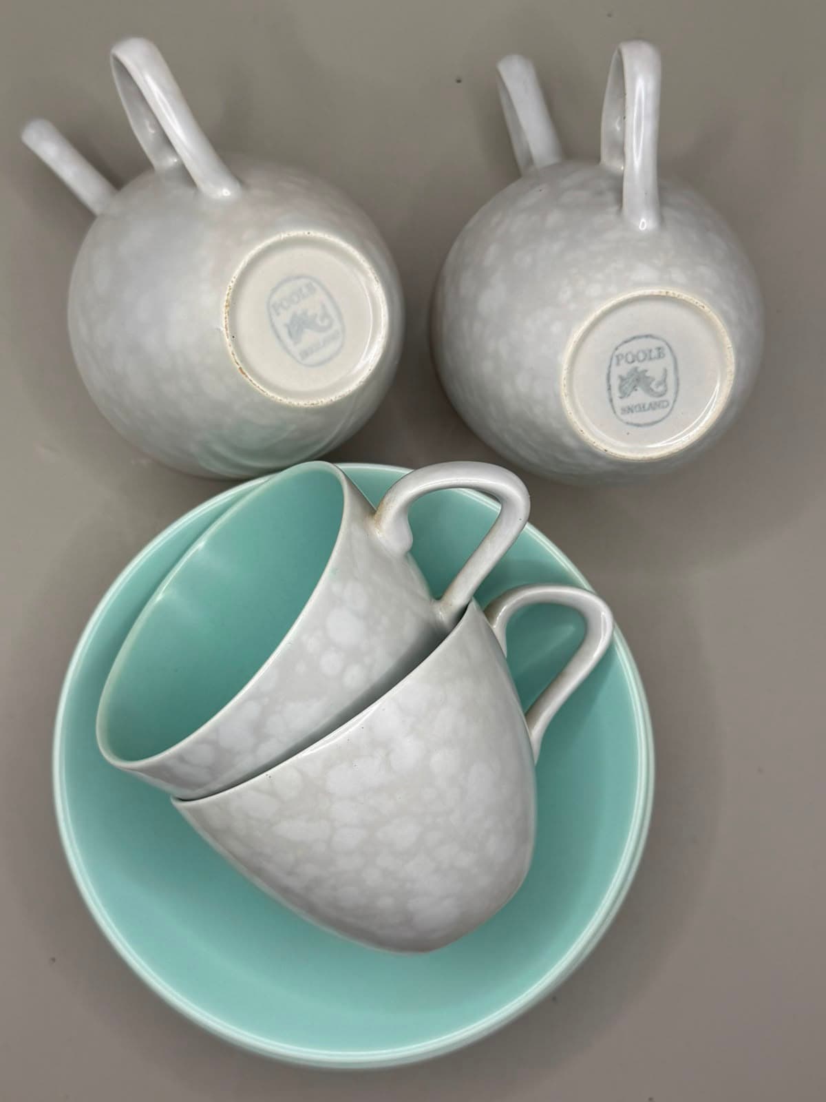 Poole Pottery Tea Set Mid-Century Modern Turquoise & Grey — photo 4 of 8