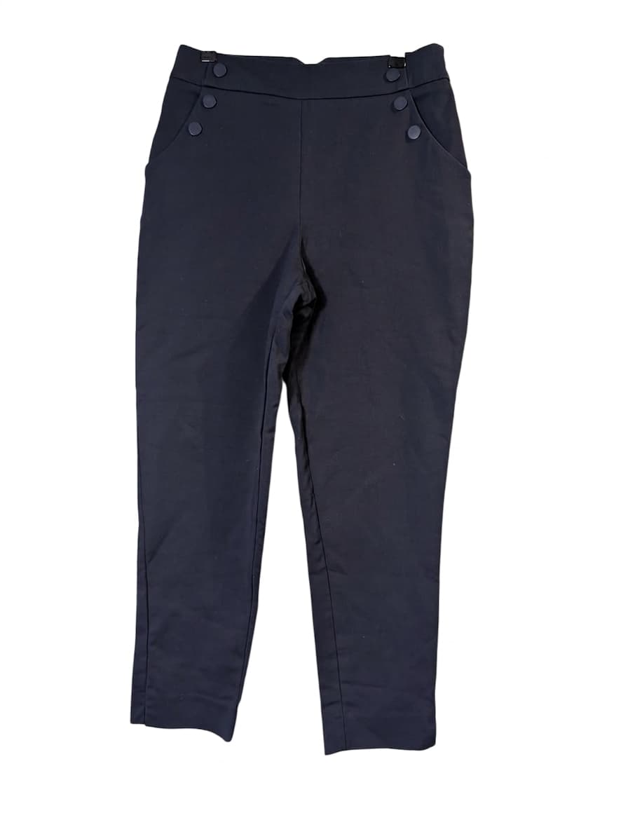 Portmans Sailor-Style High-Waisted Trousers Navy Blue Women's Size 10 — photo 1 of 5