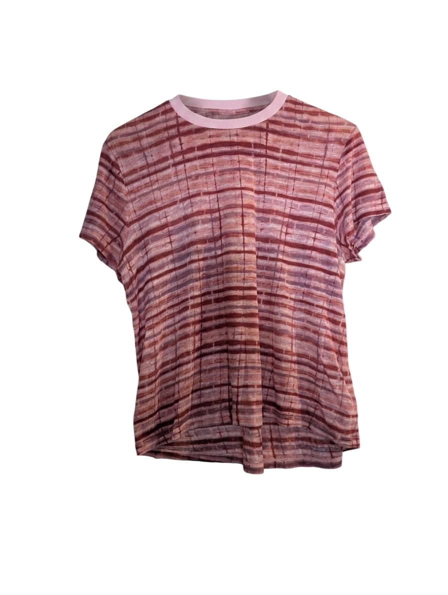 Portmans Women's Linen Striped Tie-Dye Crewneck T-Shirt - Size M — photo 1 of 7