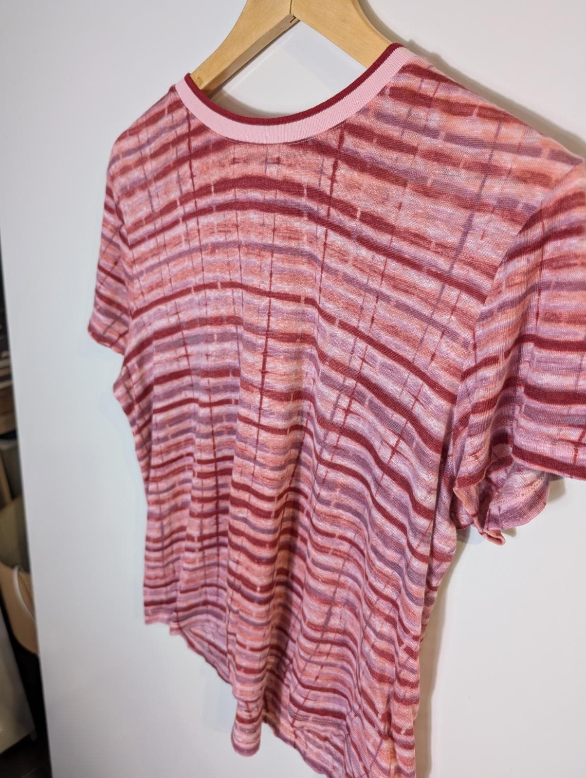 Portmans Women's Linen Striped Tie-Dye Crewneck T-Shirt - Size M — photo 3 of 7