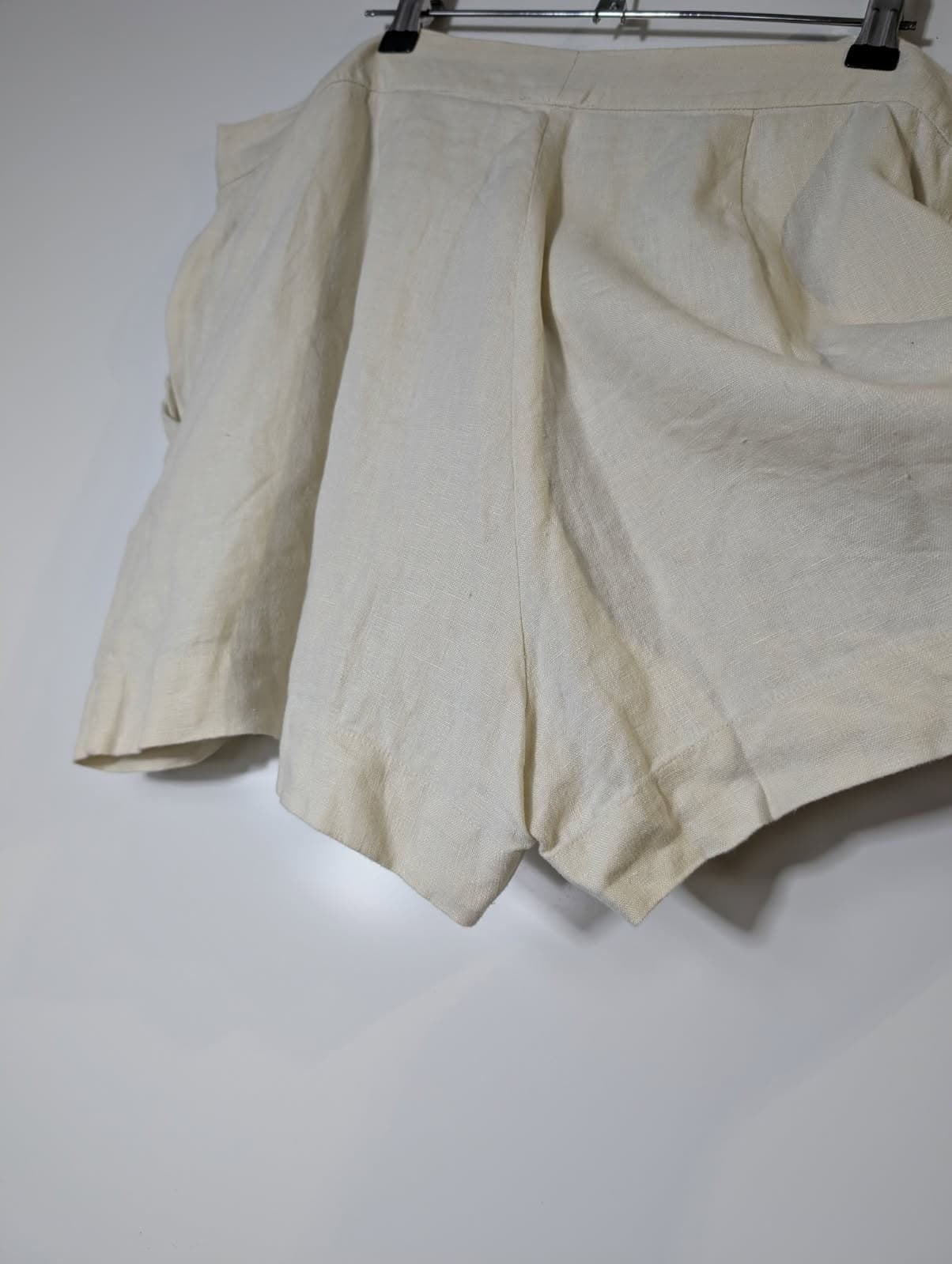 Posse High-Waisted Linen Shorts Cream Size M — photo 2 of 7