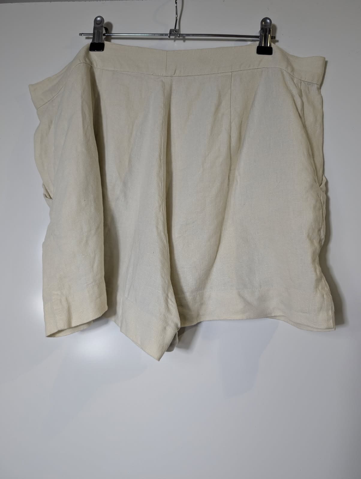 Posse High-Waisted Linen Shorts Cream Size M — photo 4 of 7