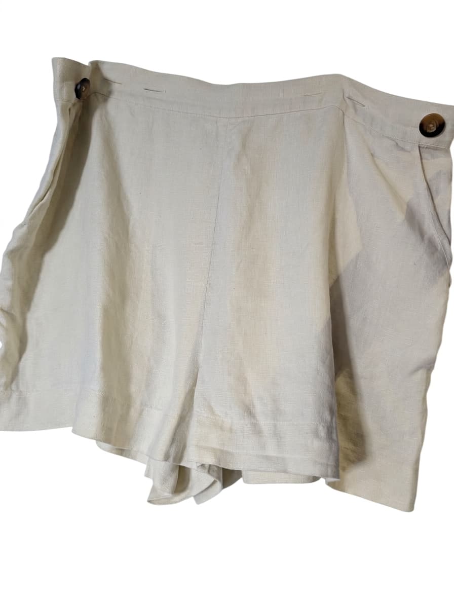 Posse High-Waisted Linen Shorts Cream Size M — photo 1 of 7