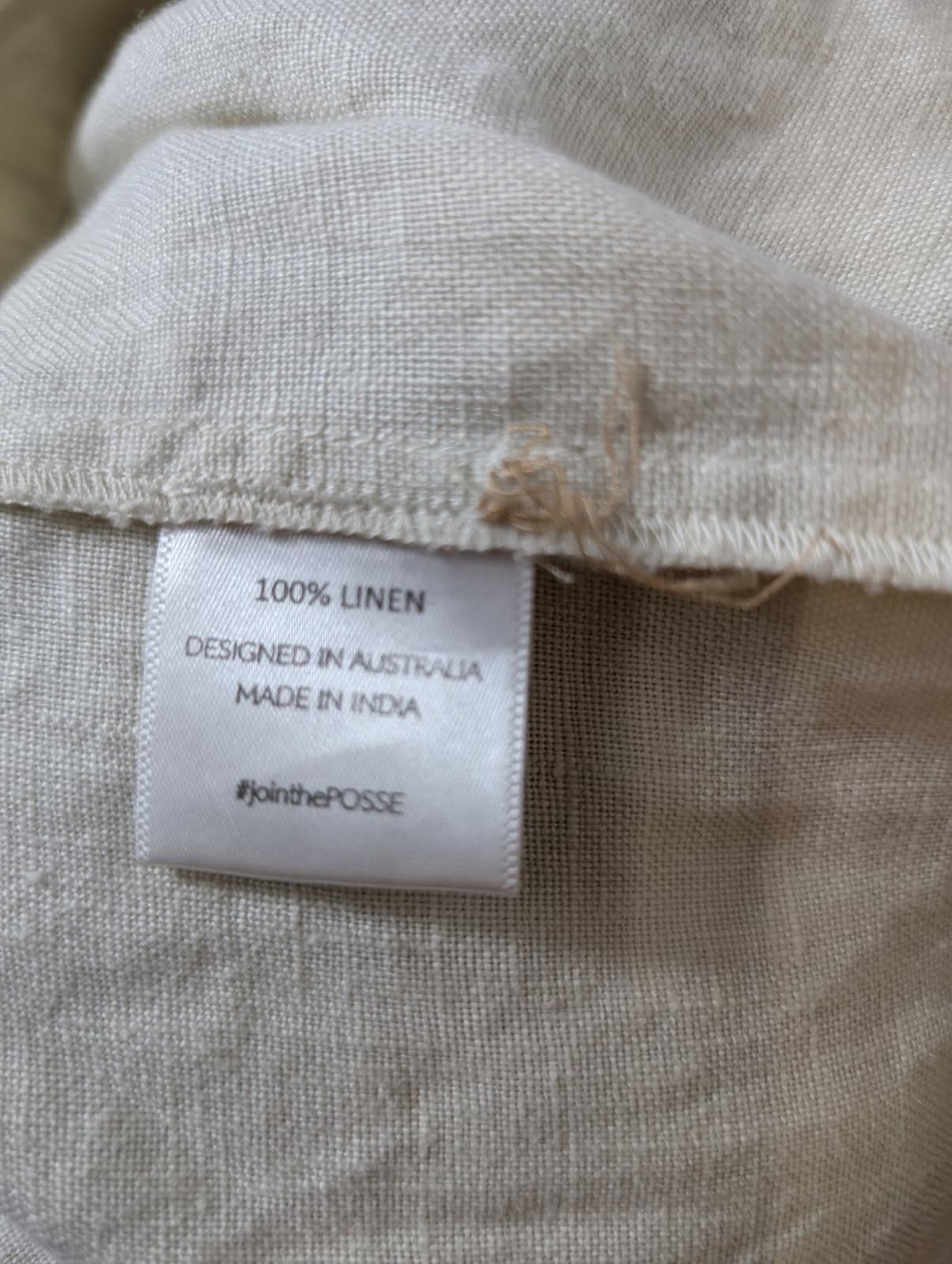Posse High-Waisted Linen Shorts Cream Size M — photo 5 of 7