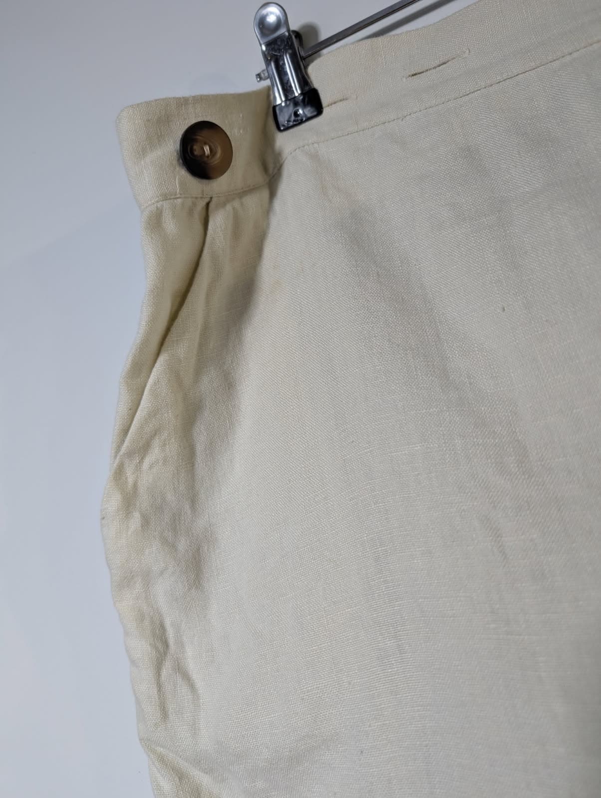 Posse High-Waisted Linen Shorts Cream Size M — photo 6 of 7