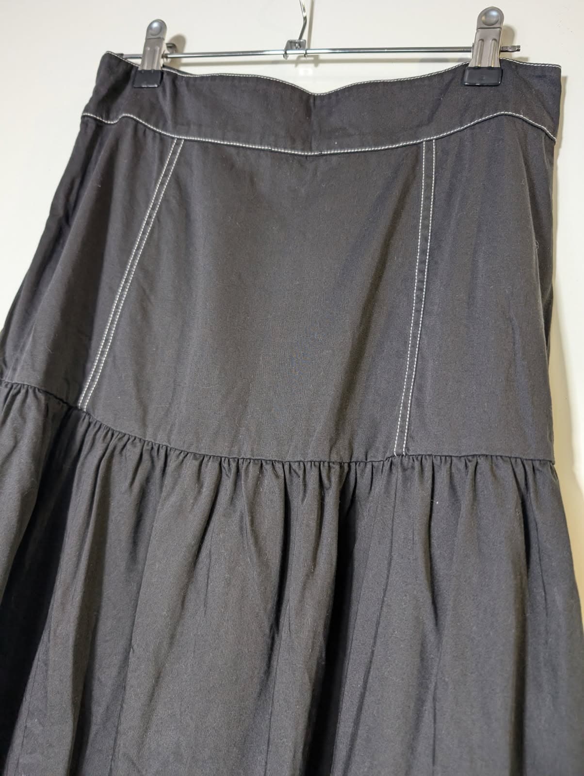 Posse Tiered Maxi Skirt Black Contrast Stitching Size M — photo 3 of 8