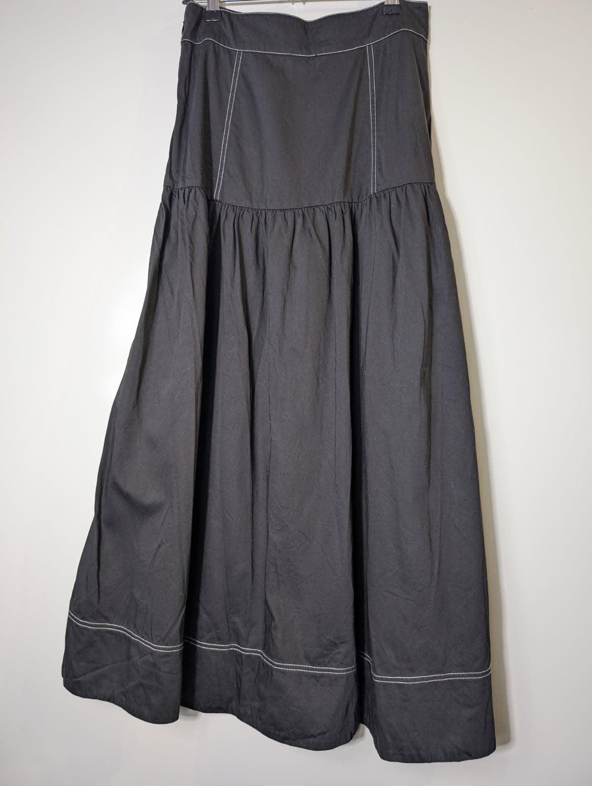 Posse Tiered Maxi Skirt Black Contrast Stitching Size M — photo 4 of 8