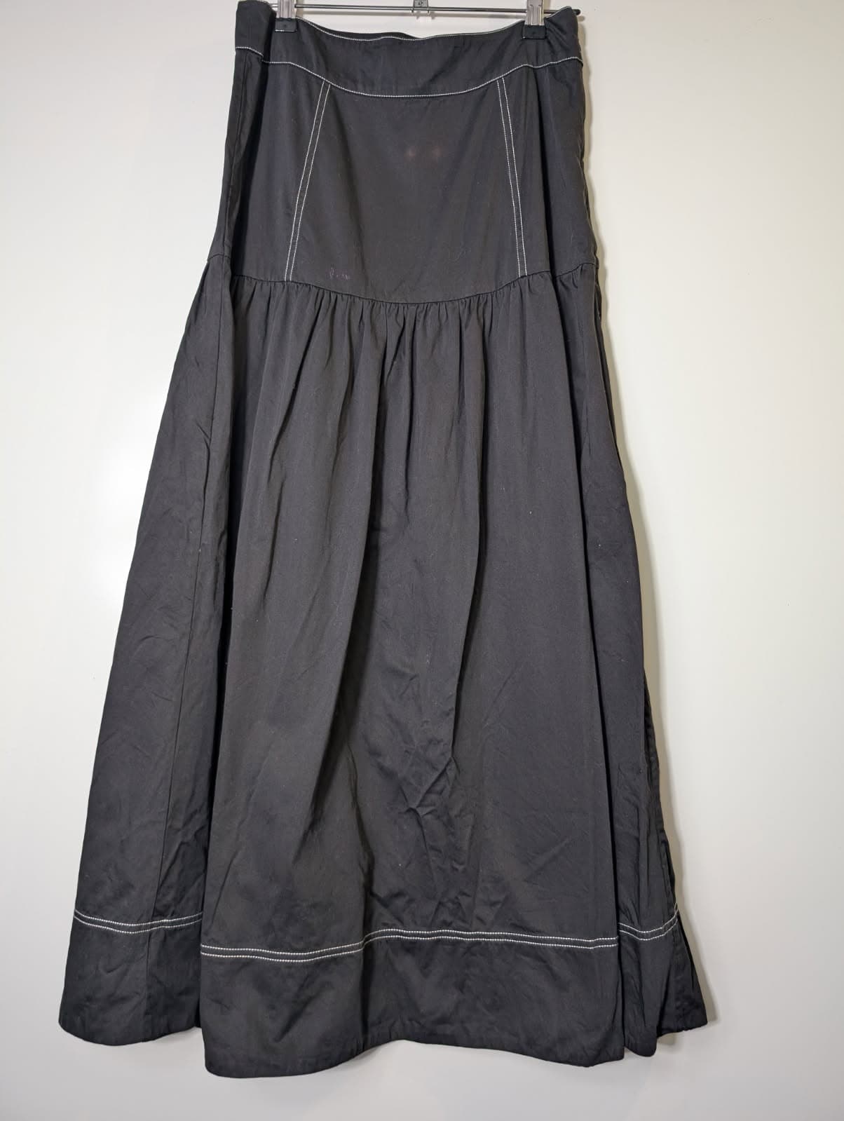 Posse Tiered Maxi Skirt Black Contrast Stitching Size M — photo 1 of 8
