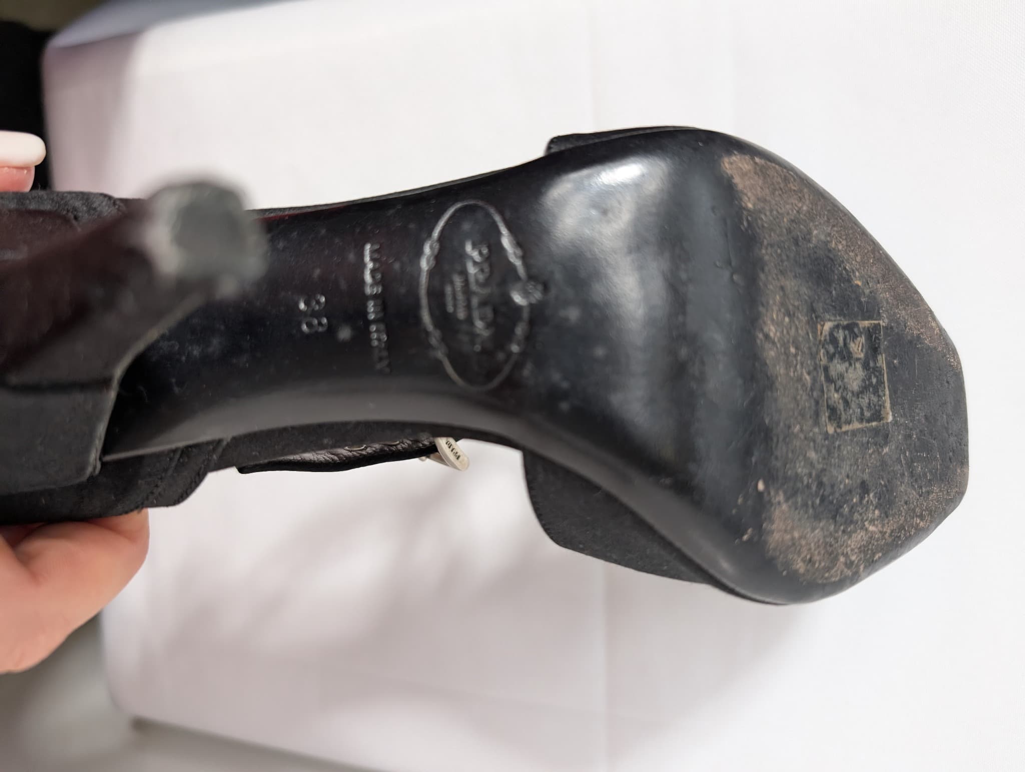 Prada Black Satin Criss-Cross Peep Toe Heels EU 38 — photo 7 of 8