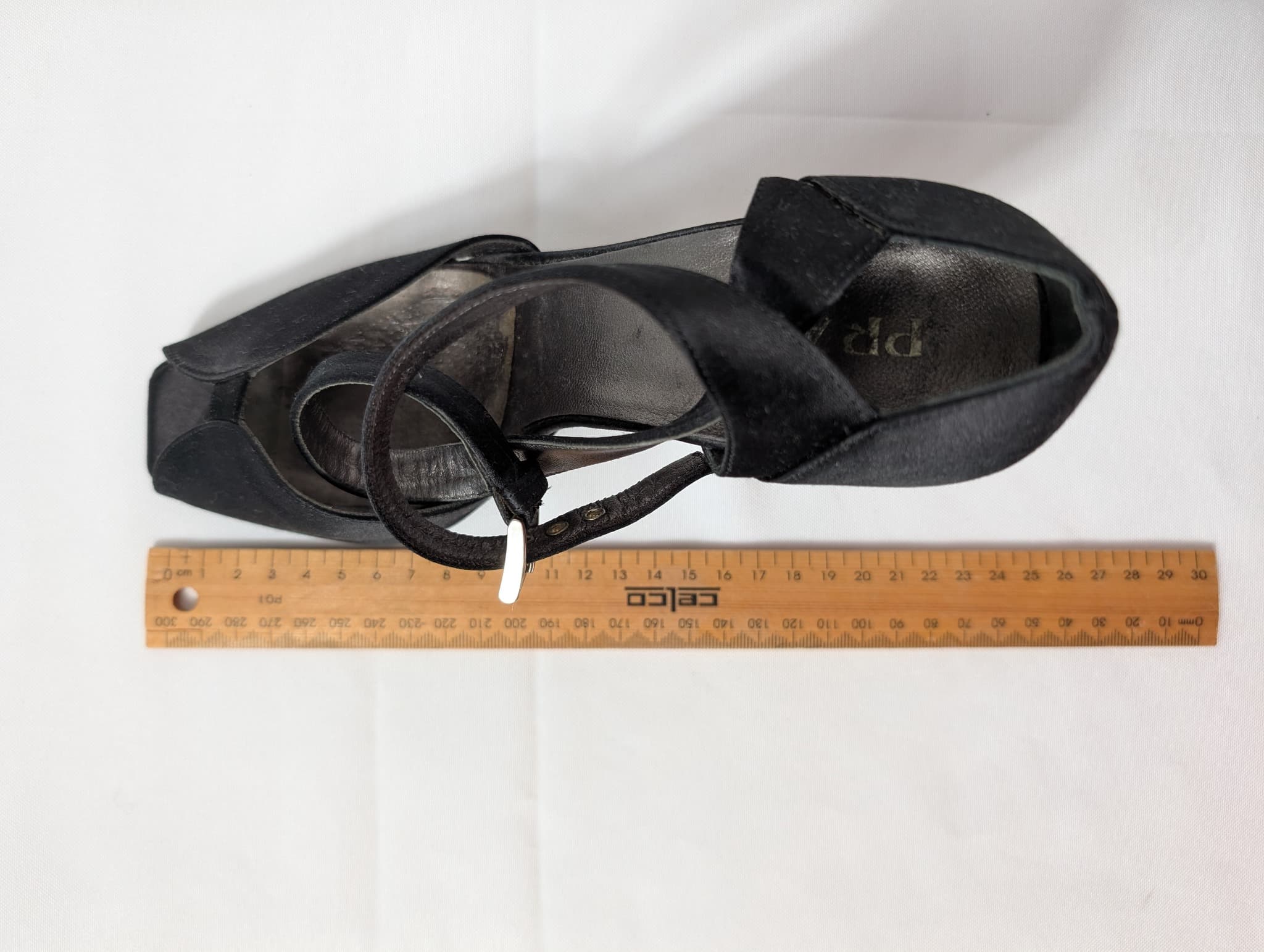 Prada Black Satin Criss-Cross Peep Toe Heels EU 38 — photo 8 of 8