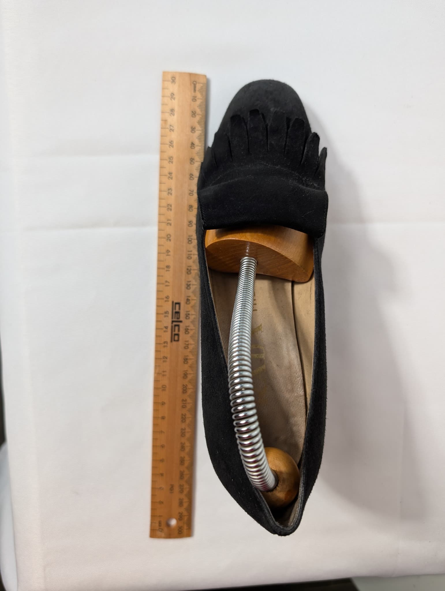 Prada Suede Fringed Kiltie Heeled Loafers Black EU 37 — photo 7 of 7