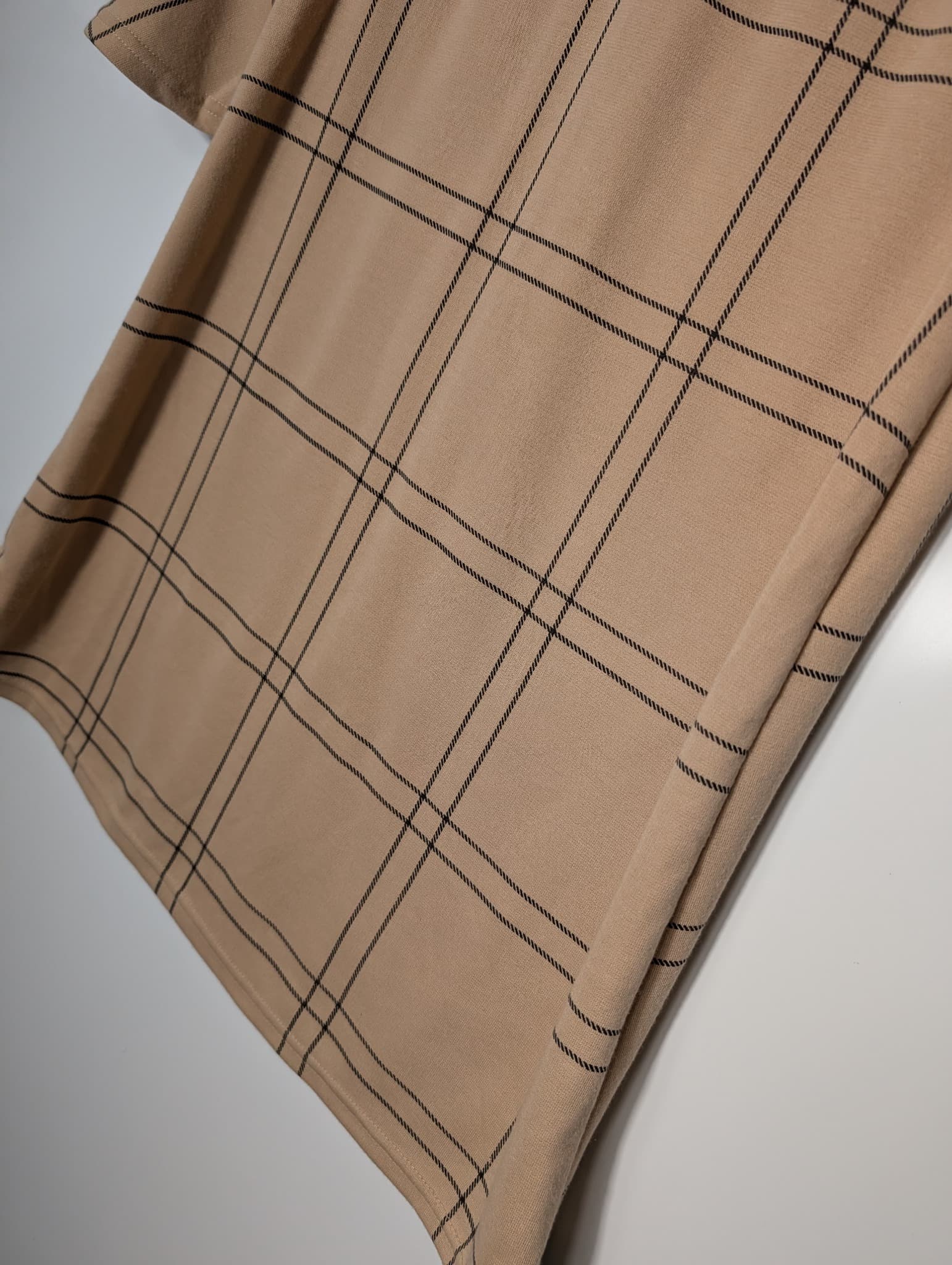 Primark Checkered Bell Sleeve Shift Dress Tan and Black UK 12 — photo 3 of 5