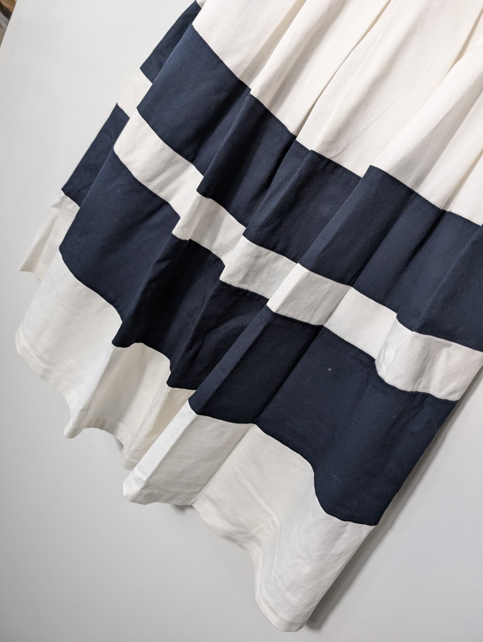 Pringle of Scotland Sleeveless Striped Fit and Flare Dress Navy Blue and White Size 10 — photo 3 of 8