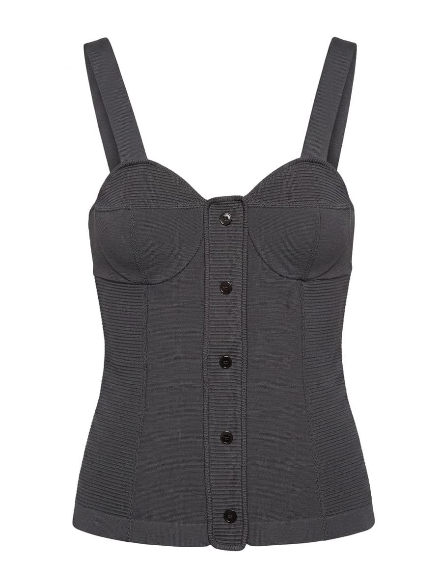 Proenza Schouler Bandage Corset Tank Top - Dark Grey Size 4 — photo 1 of 4