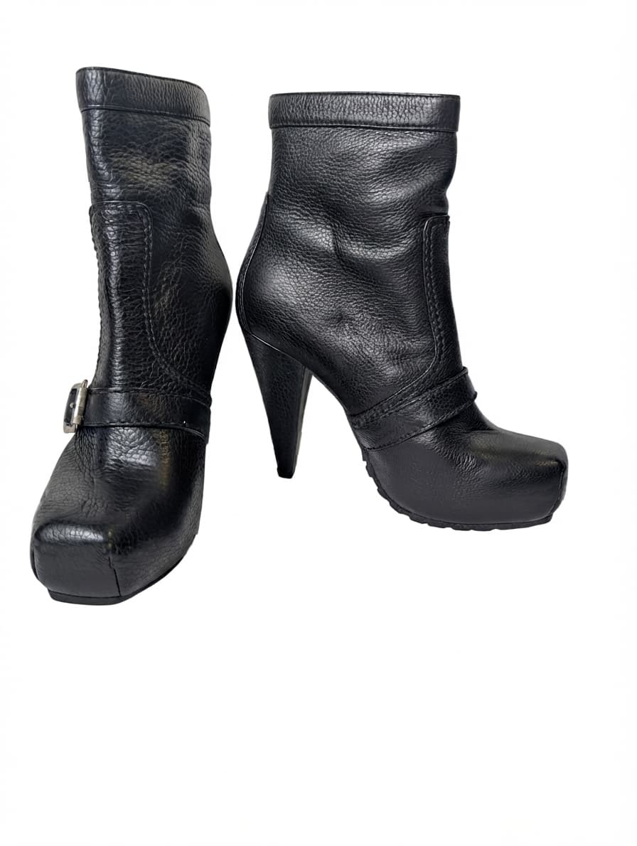 Proenza Schouler Black Leather Platform Ankle Boots — photo 1 of 9