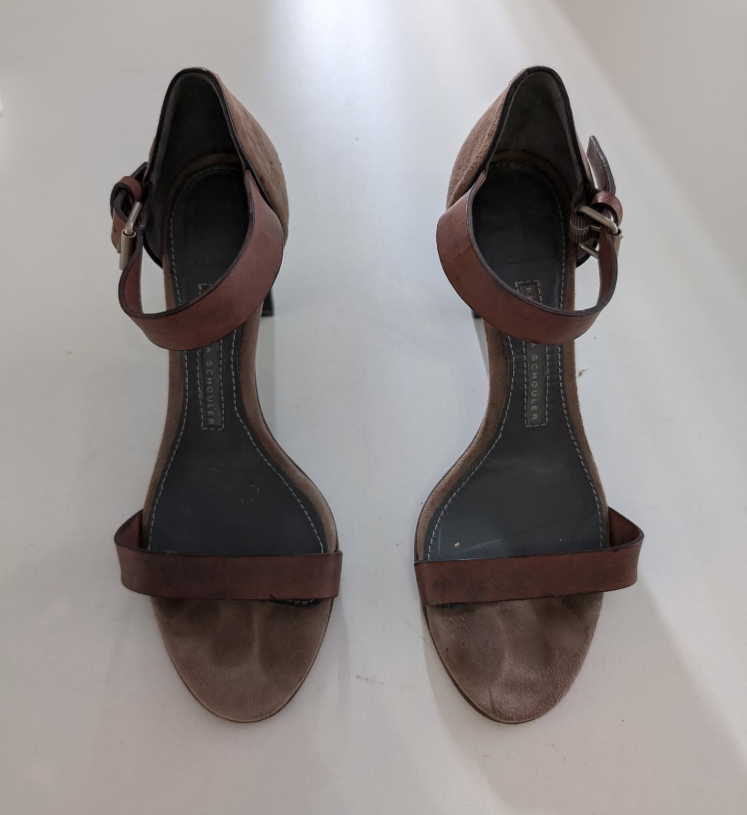 Proenza Schouler Suede and Leather Ankle Strap Sandals Tan EU 38 — photo 2 of 9