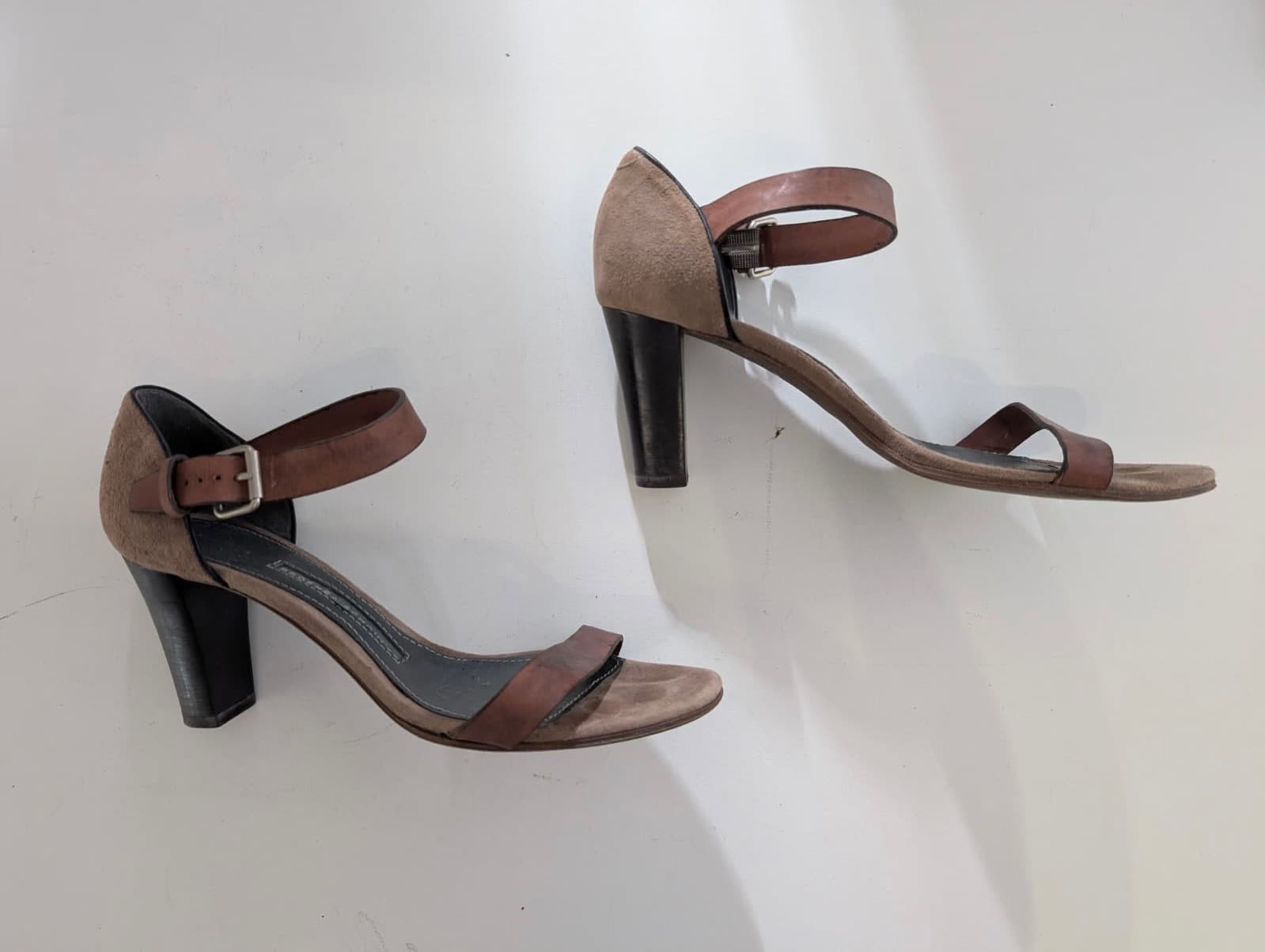 Proenza Schouler Suede and Leather Ankle Strap Sandals Tan EU 38 — photo 3 of 9