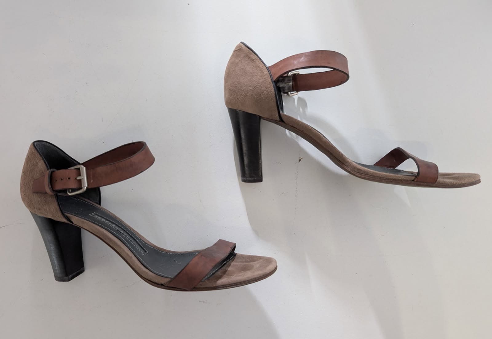 Proenza Schouler Suede and Leather Ankle Strap Sandals Tan EU 38 — photo 4 of 9