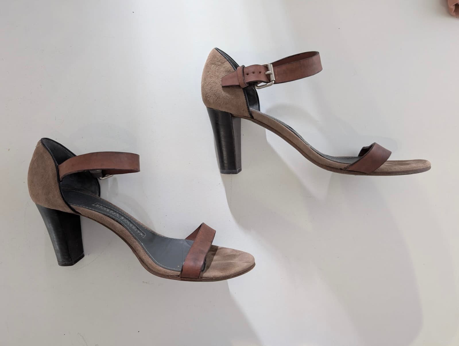 Proenza Schouler Suede and Leather Ankle Strap Sandals Tan EU 38 — photo 5 of 9