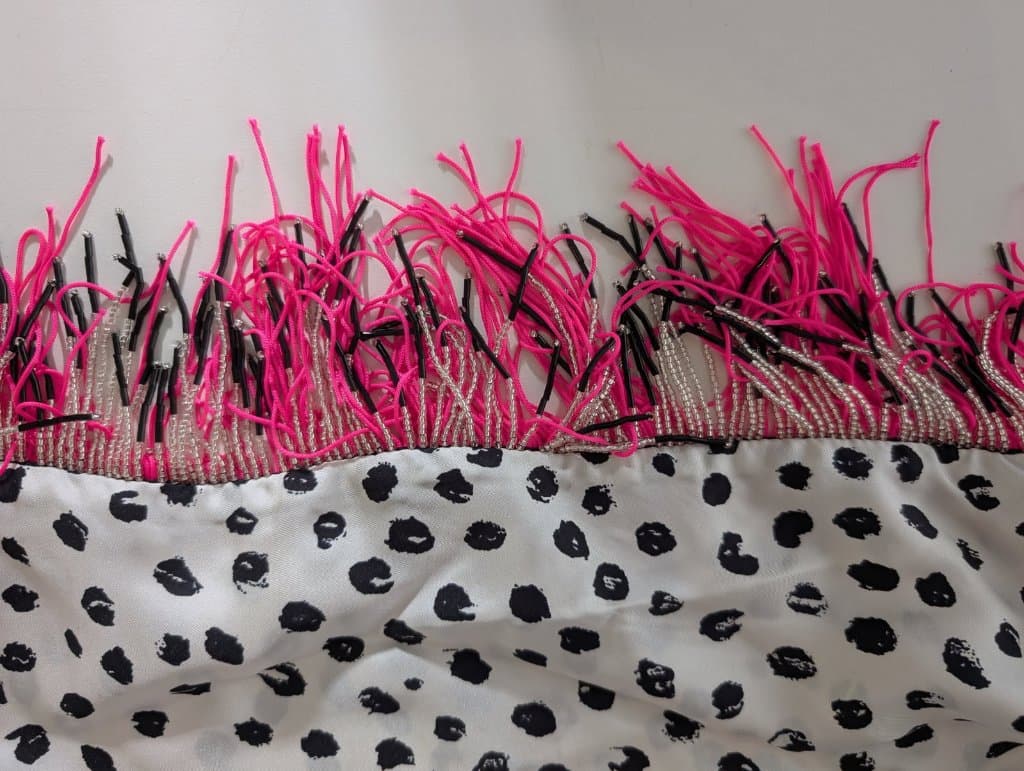 Prova Polka Dot Scarf with Neon Pink Beaded Fringes — photo 5 of 5