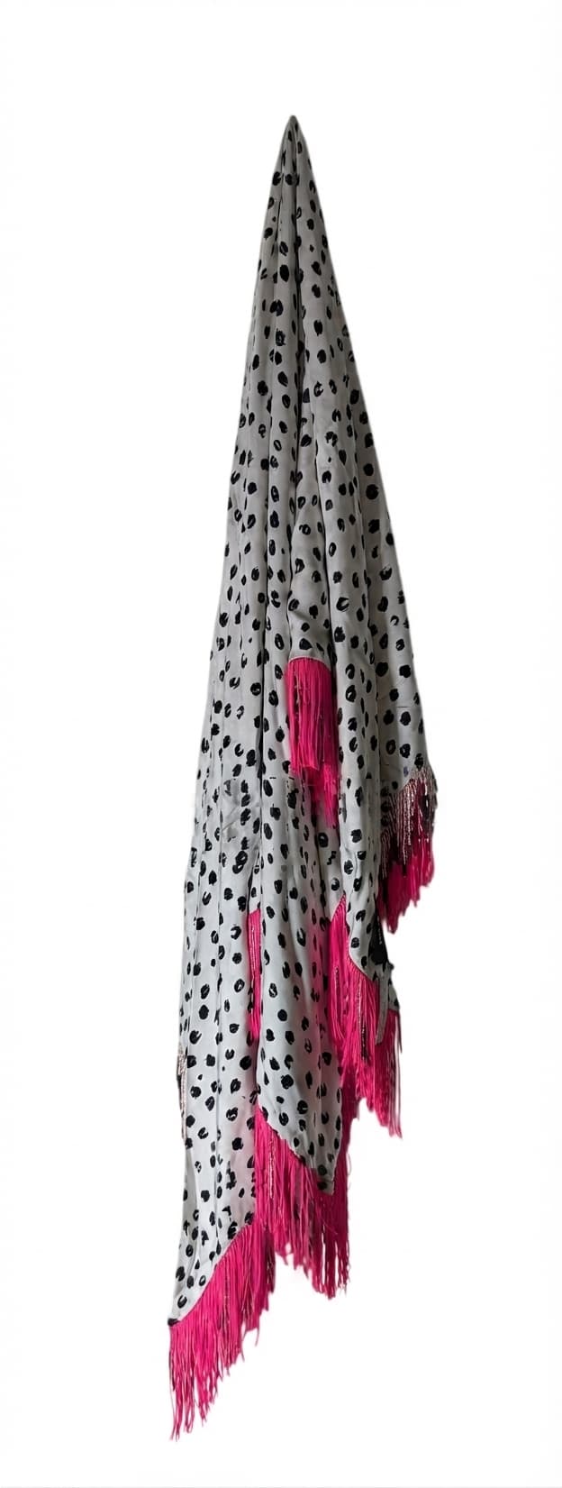 PROVA Silk Scarf Spotted Print with Beaded Fringe One Size — photo 1 of 11