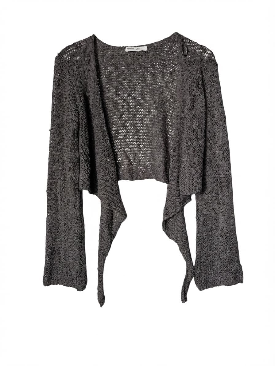 Pull&Bear Open Knit Cropped Cardigan Dark Grey Women's Size S — photo 1 of 4