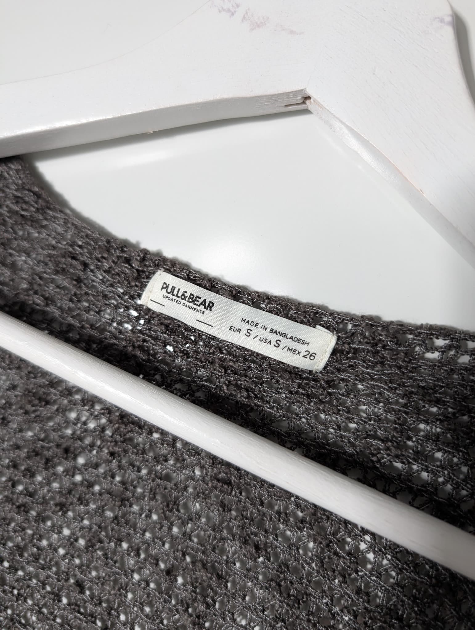 Pull&Bear Open Knit Cropped Cardigan Dark Grey Women's Size S — photo 3 of 4