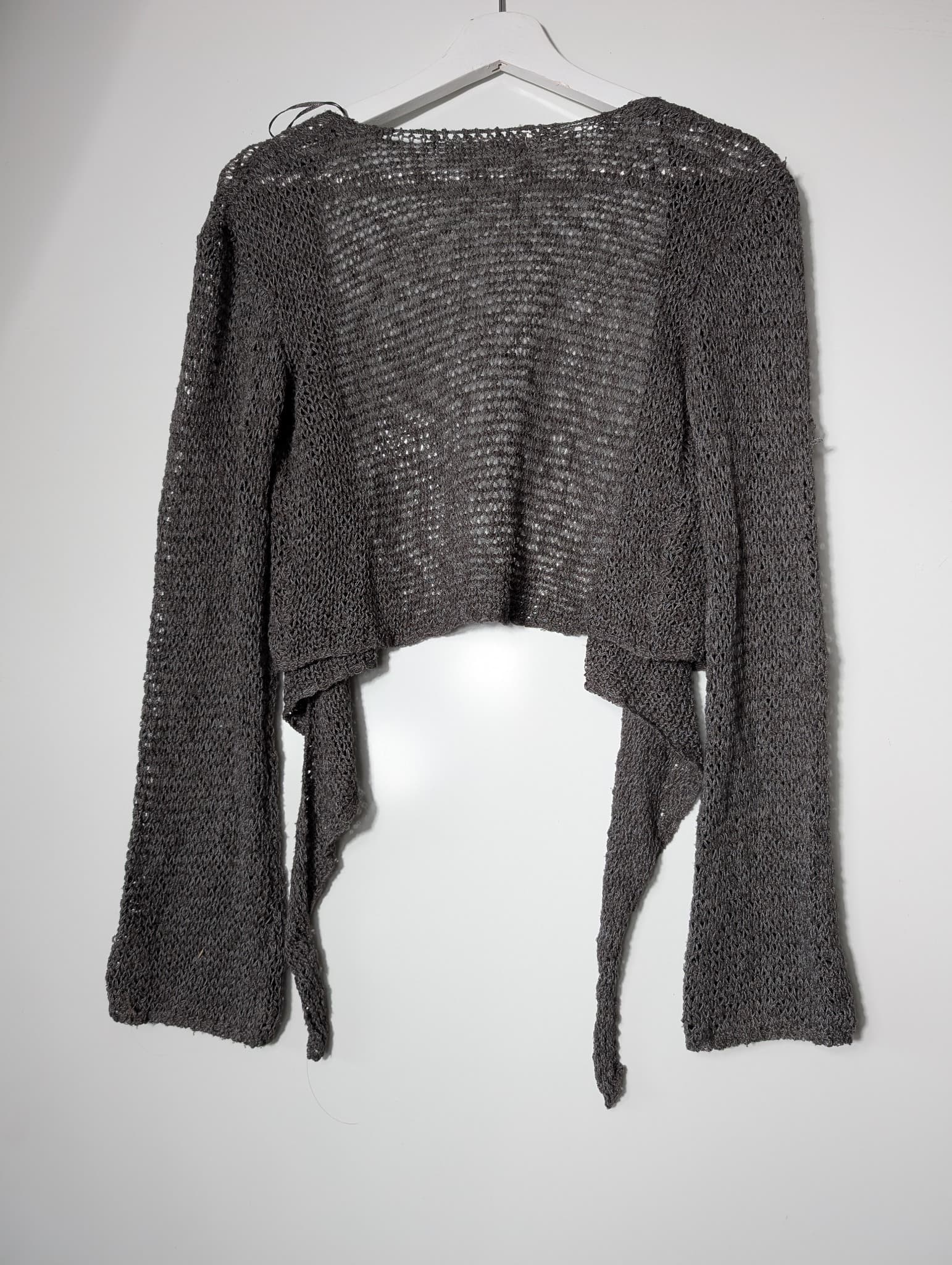 Pull&Bear Open Knit Cropped Cardigan Dark Grey Women's Size S — photo 4 of 4