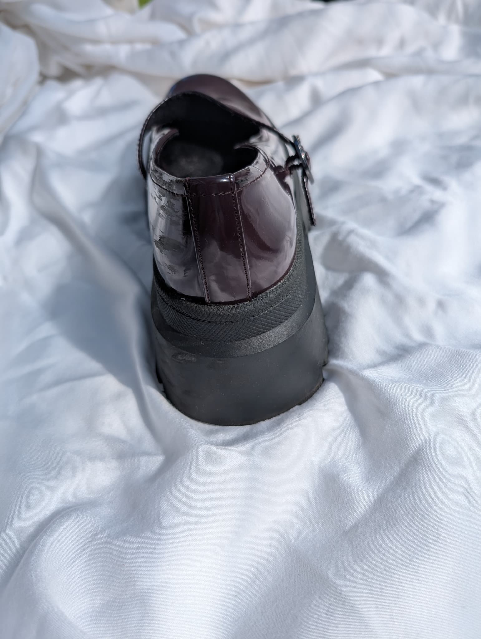 Pull&Bear Patent Mary Jane Platform Shoes Burgundy EU 38 — photo 4 of 8