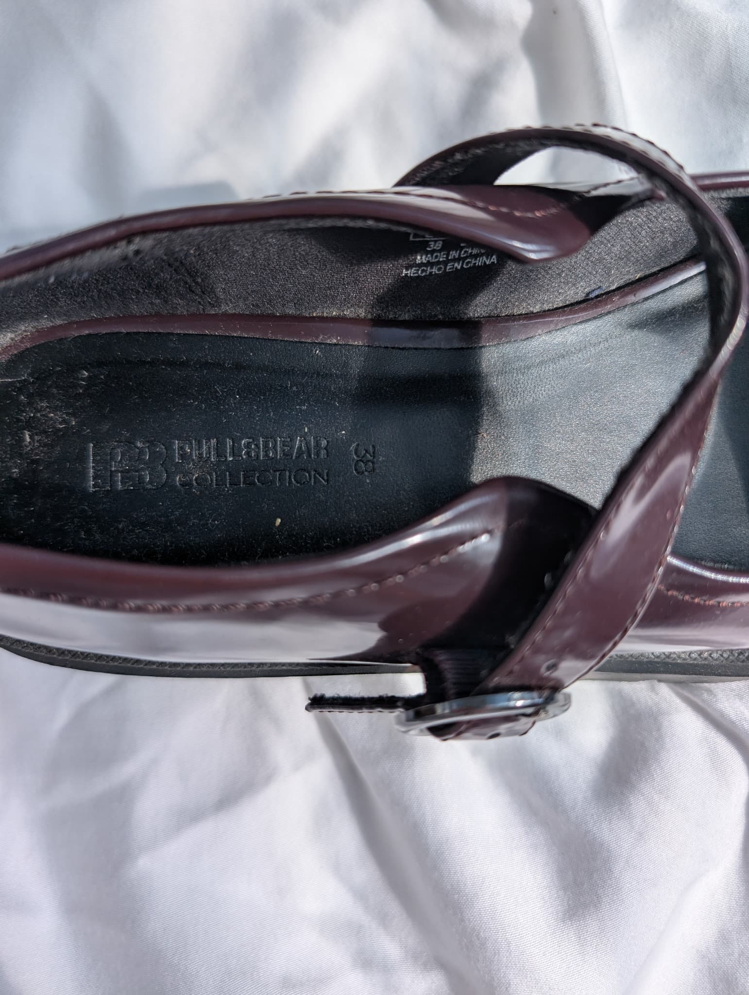 Pull&Bear Patent Mary Jane Platform Shoes Burgundy EU 38 — photo 6 of 8