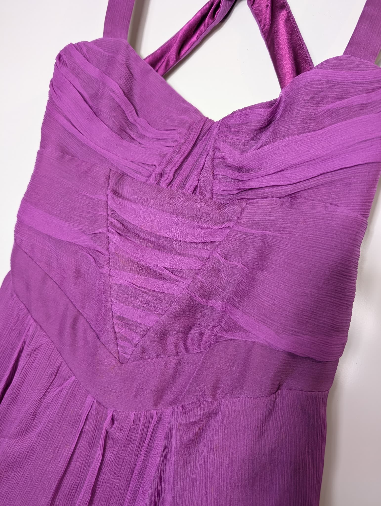 Rachel Gilbert Silk Chiffon Midi Dress Purple Size 0 — photo 2 of 8
