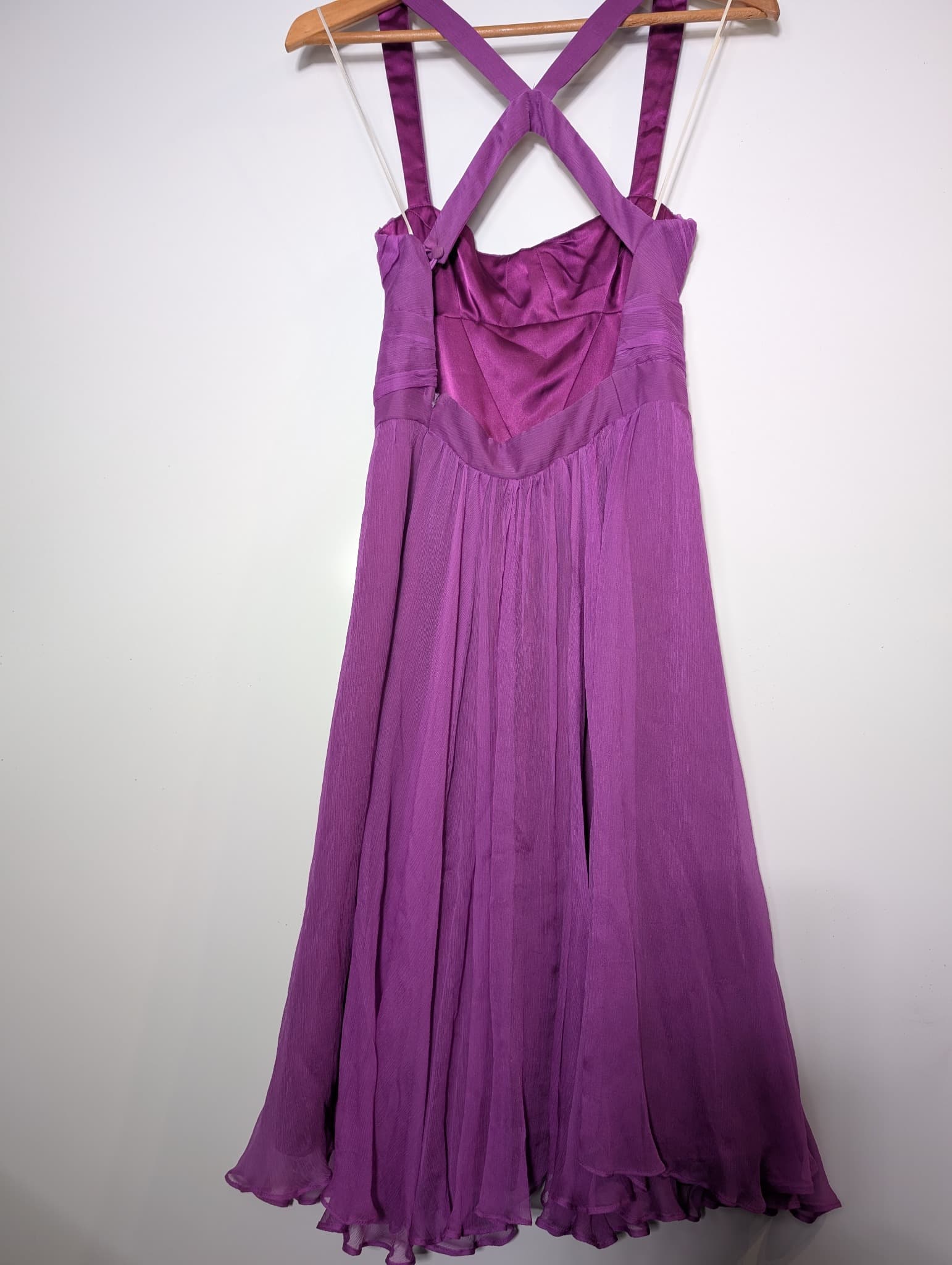 Rachel Gilbert Silk Chiffon Midi Dress Purple Size 0 — photo 4 of 8