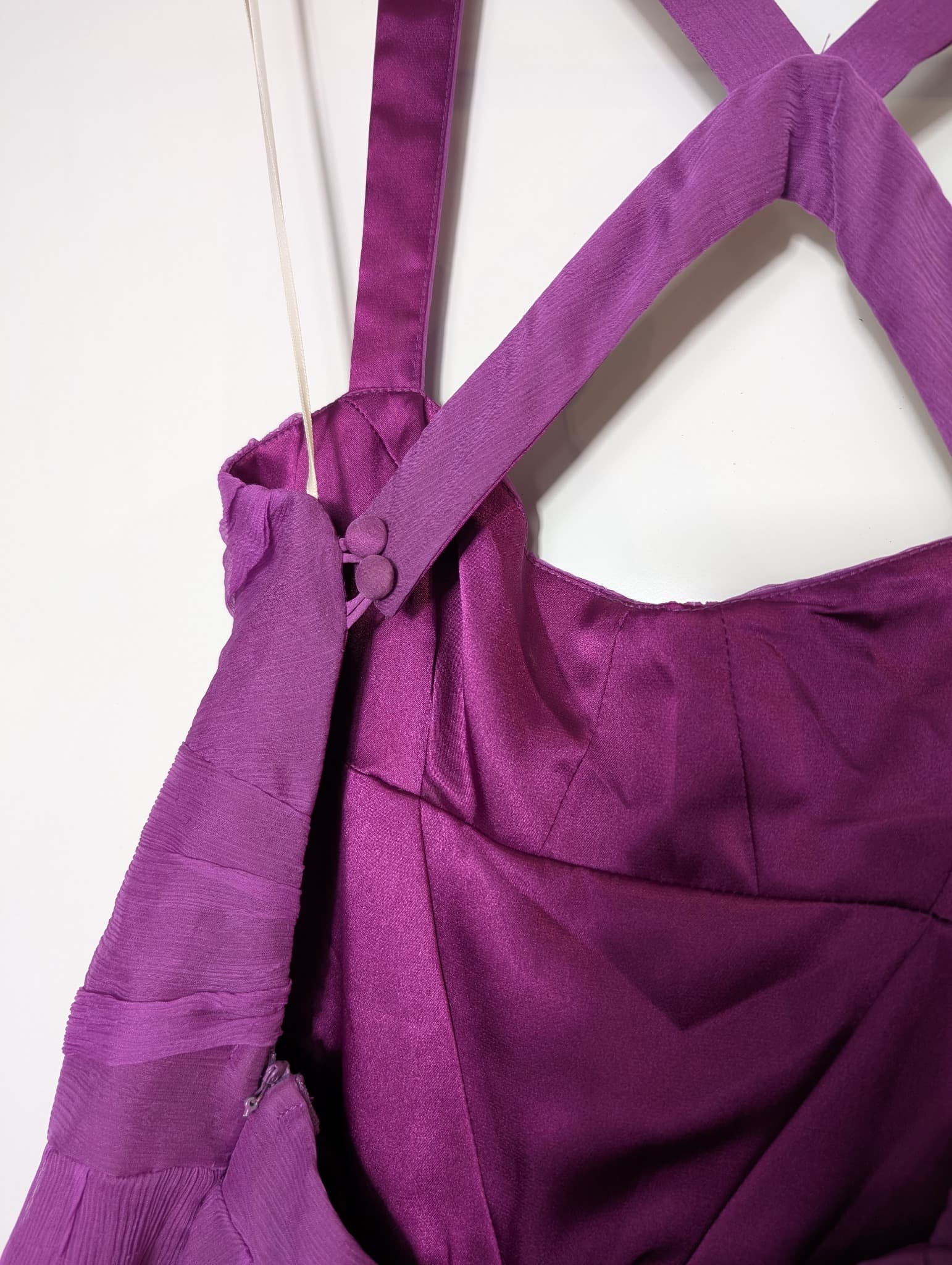 Rachel Gilbert Silk Chiffon Midi Dress Purple Size 0 — photo 5 of 8