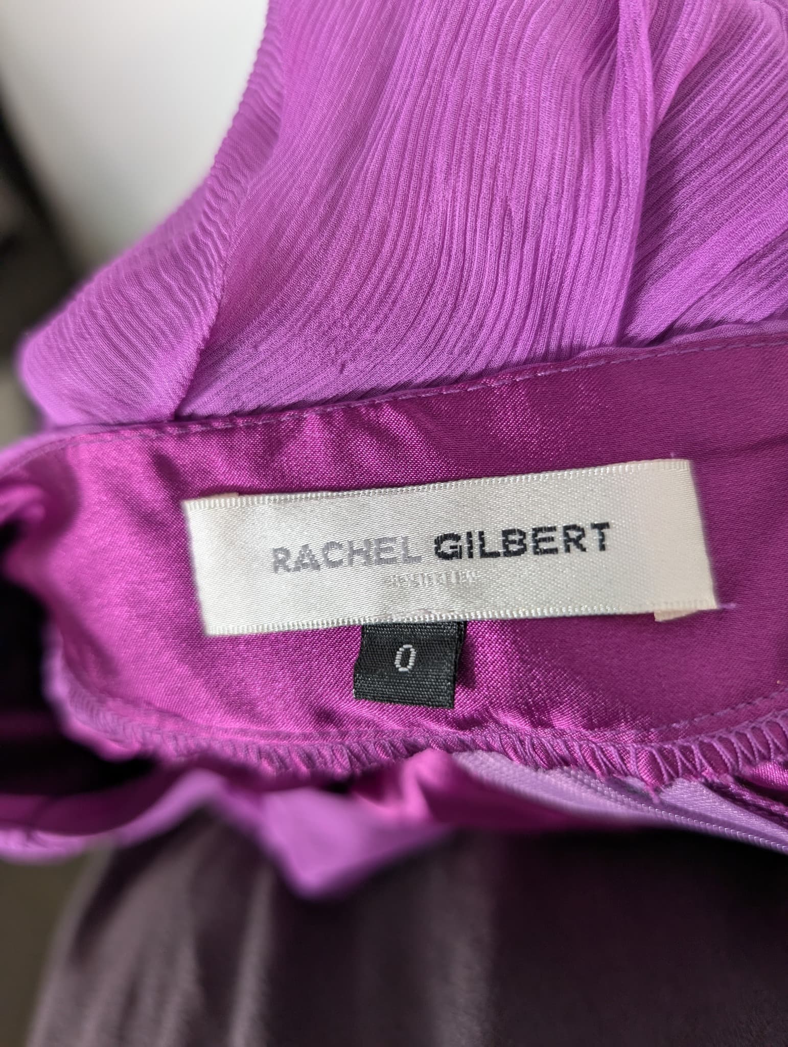 Rachel Gilbert Silk Chiffon Midi Dress Purple Size 0 — photo 6 of 8