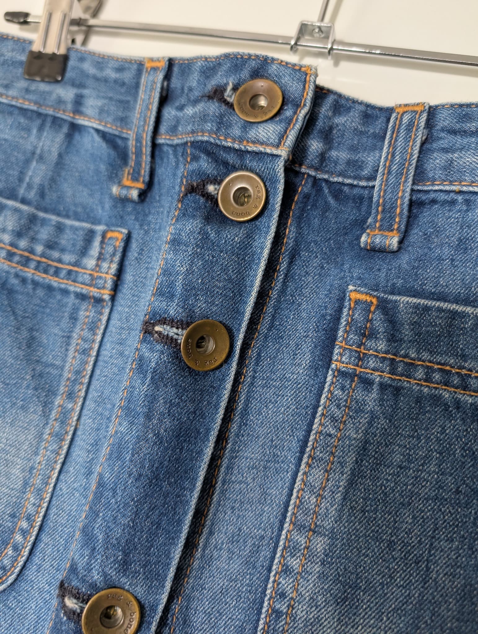 Rag & Bone Denim Button-Front Mini Skirt Blue Size 30 — photo 2 of 6