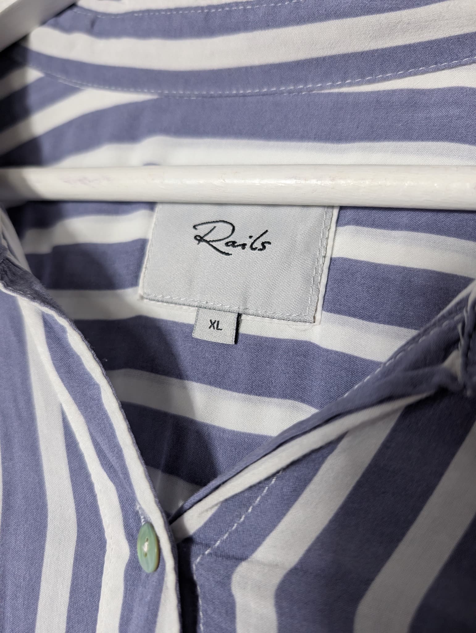 Rails Josephine Button-Down Shirt Blue & White Stripe XL — photo 4 of 9