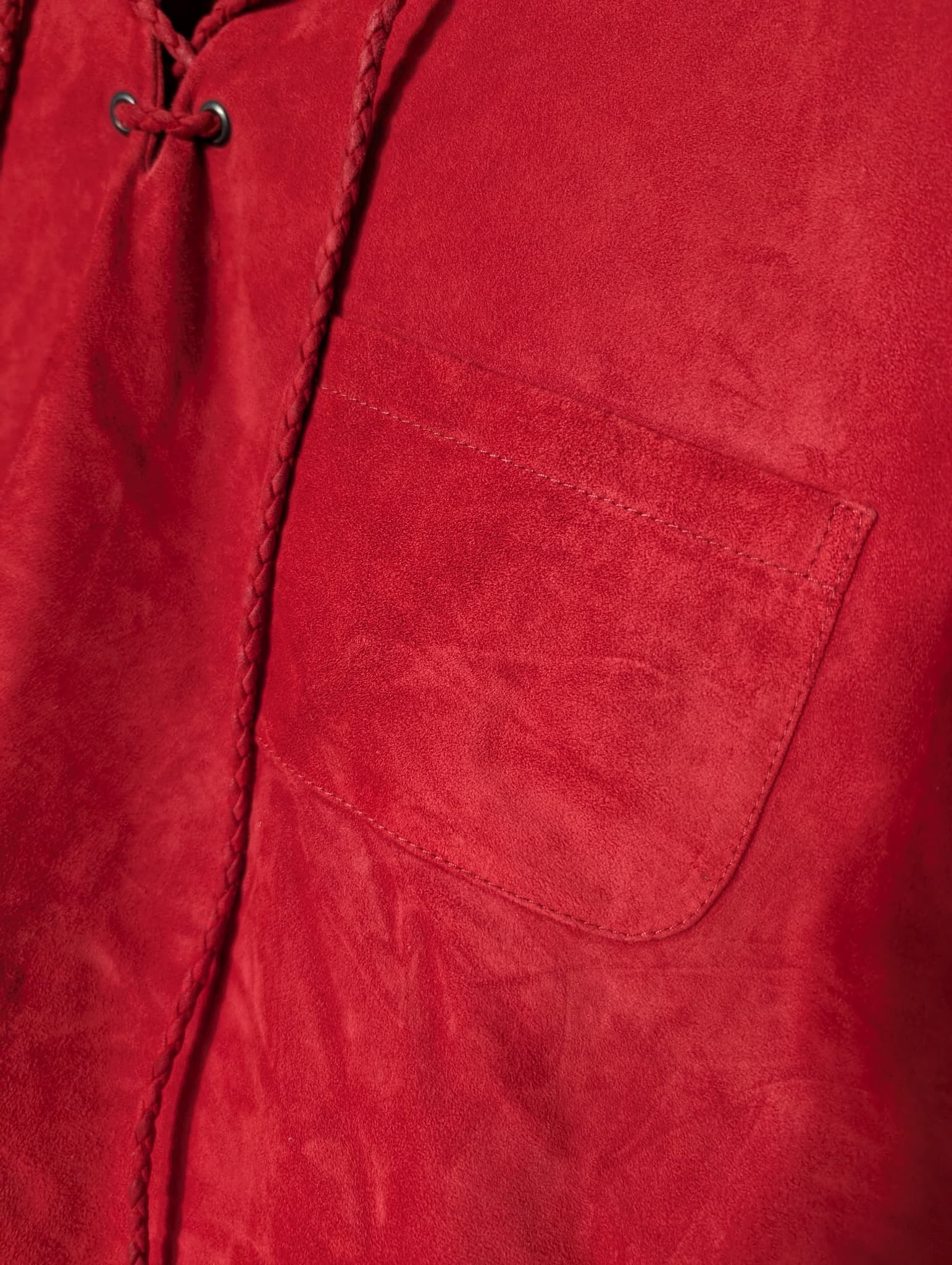 Ralph Lauren Collection Suede Lace-Up Shirt Red Size 10 — photo 2 of 8