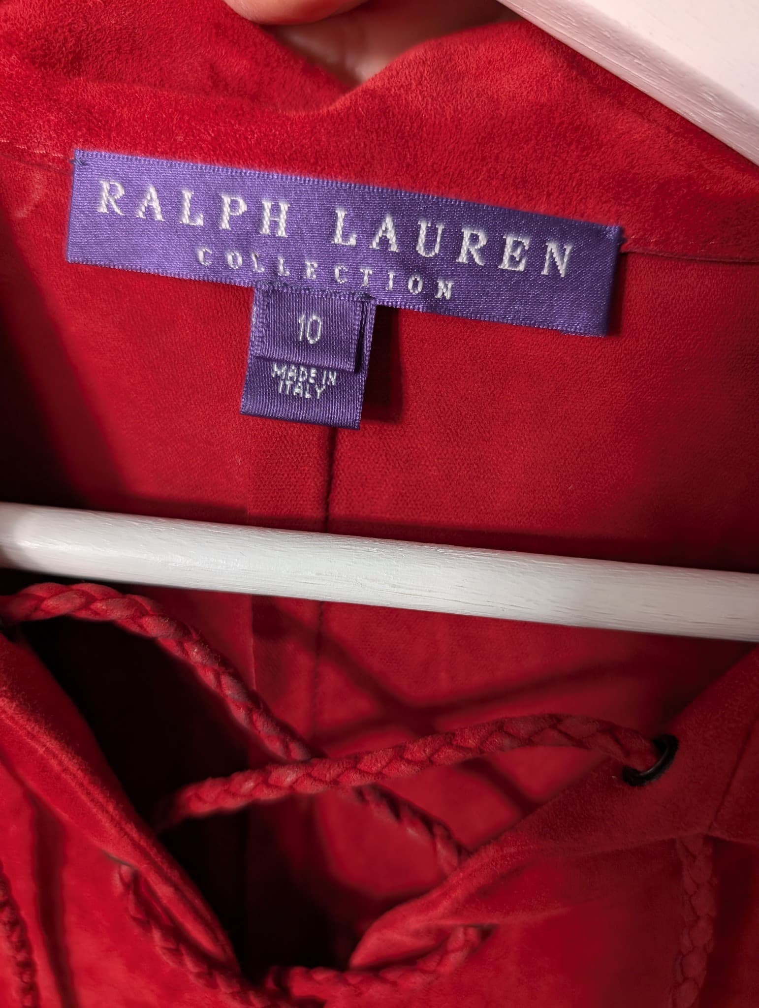 Ralph Lauren Collection Suede Lace-Up Shirt Red Size 10 — photo 4 of 8