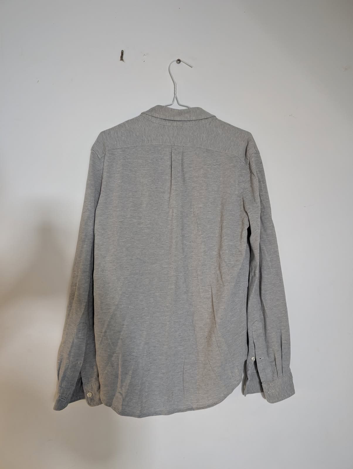 Ralph Lauren Knit Oxford Shirt - Men's Grey Long Sleeve Button Down Size M — photo 2 of 4