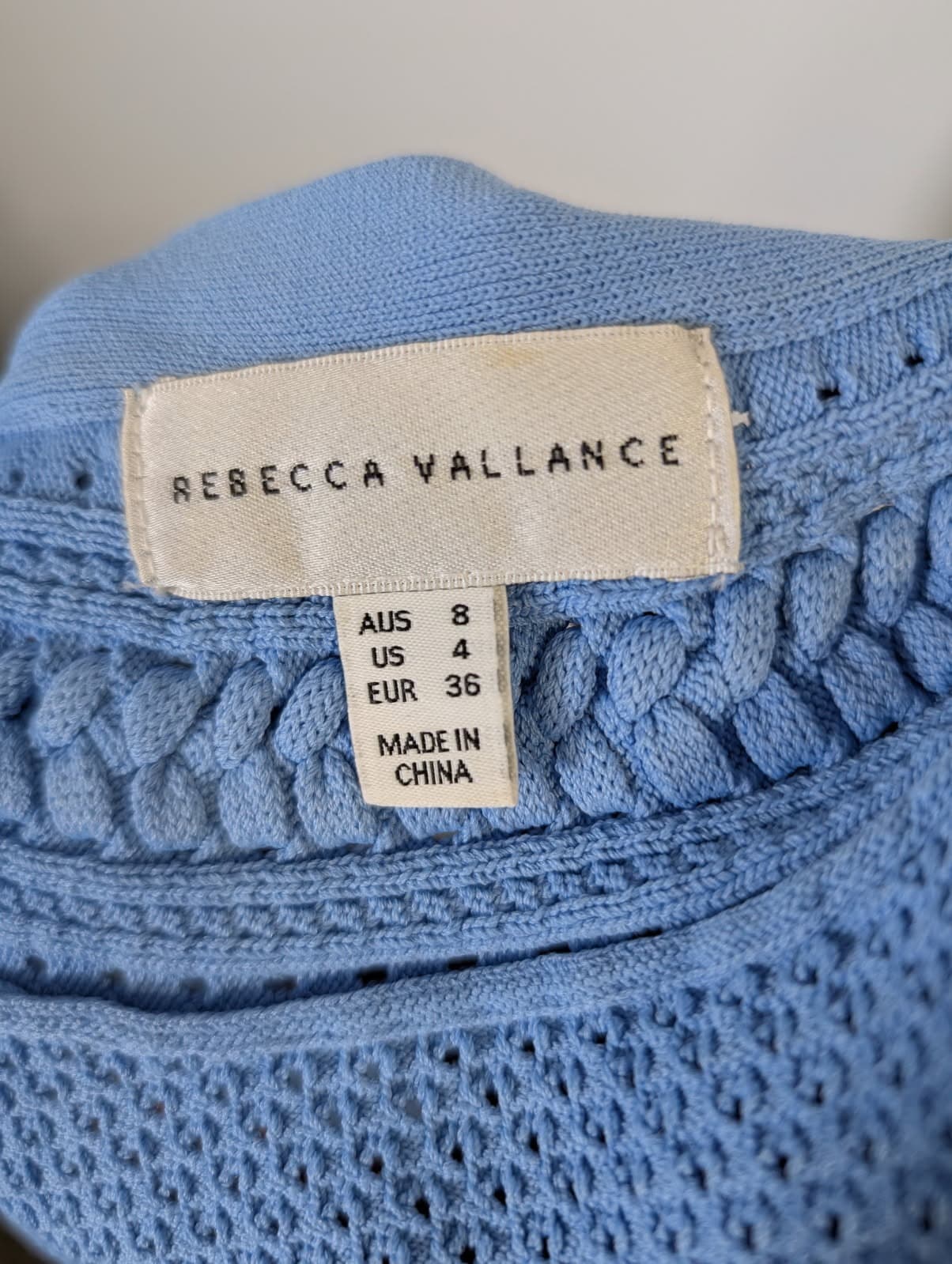 Rebecca Vallance Blue Knit Tie-Strap Mini Dress — photo 4 of 4