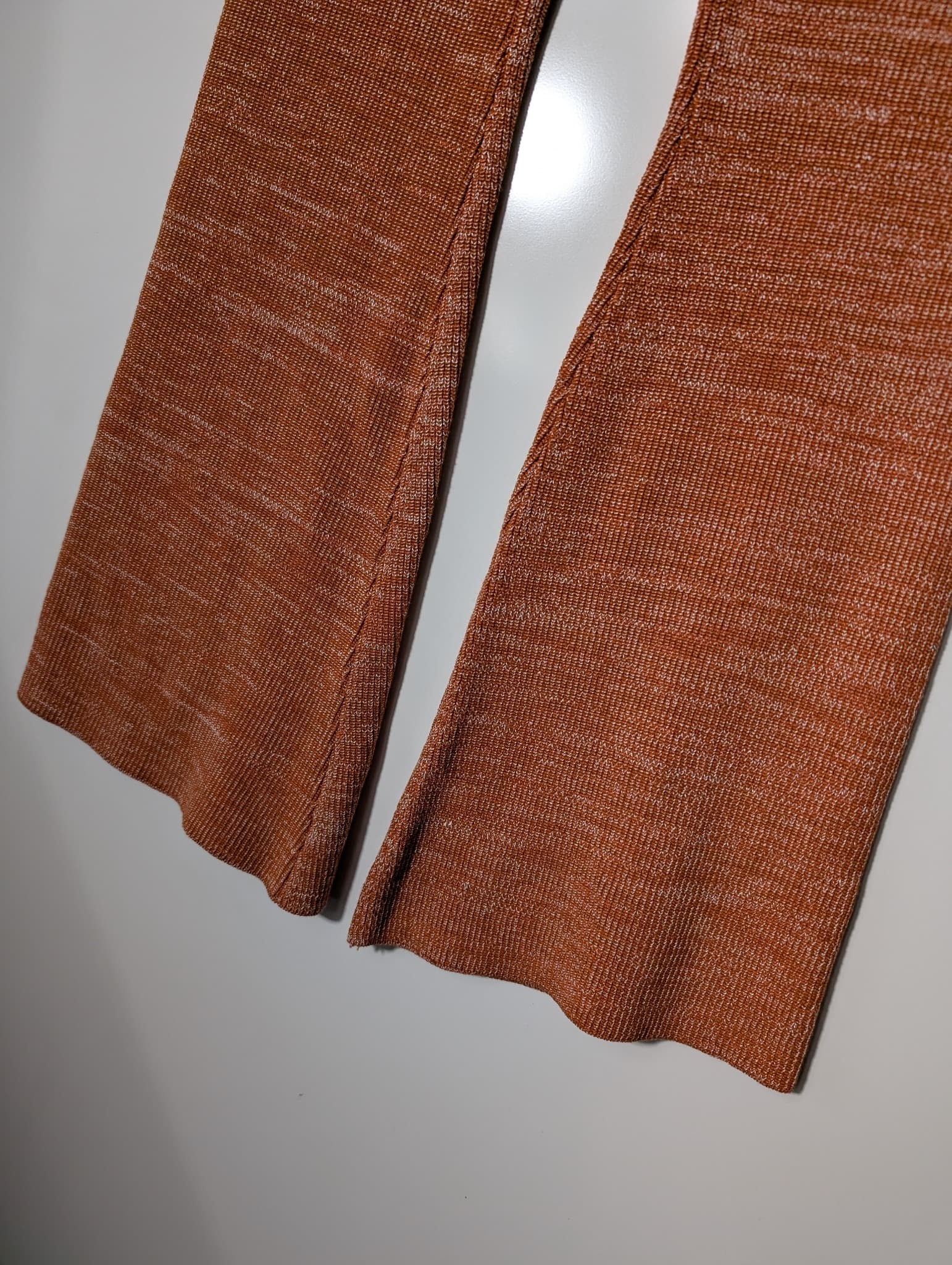 Red Berry Ribbed Knit Flare Pants Orange Women's Size S — photo 2 of 7