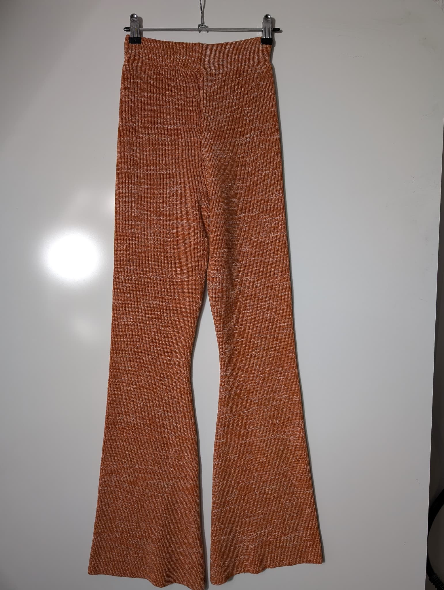 Red Berry Ribbed Knit Flare Pants Orange Women's Size S — photo 4 of 7
