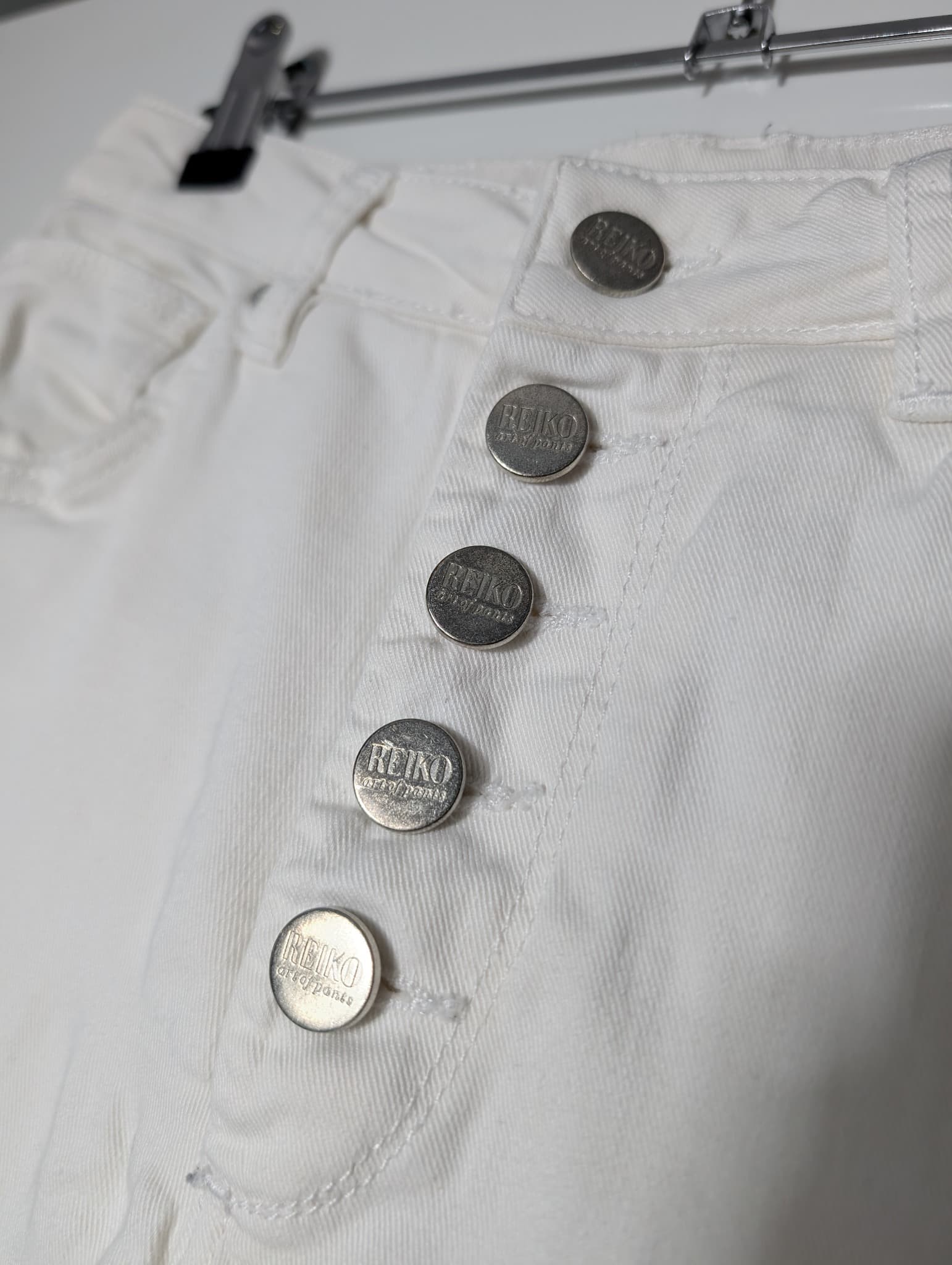 Reiko Paulin High-Waisted Button-Fly Jeans White Size 26 — photo 2 of 8